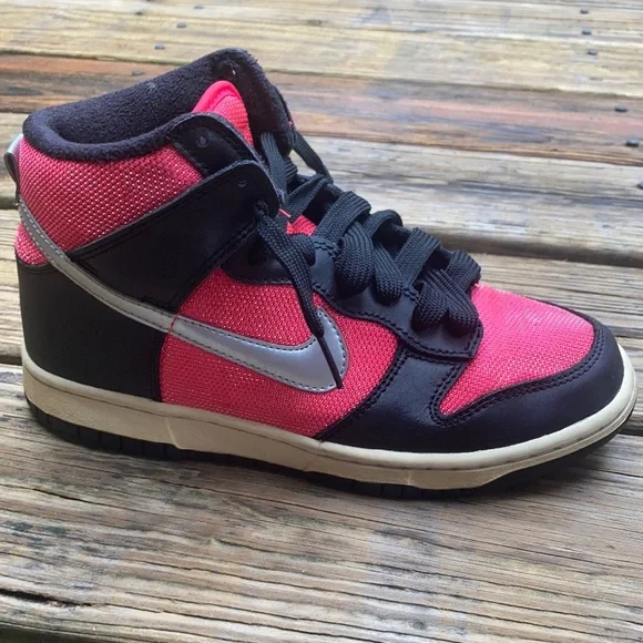 Nike Shoes Nike Dunk High Glitter Pink Black Silver Size